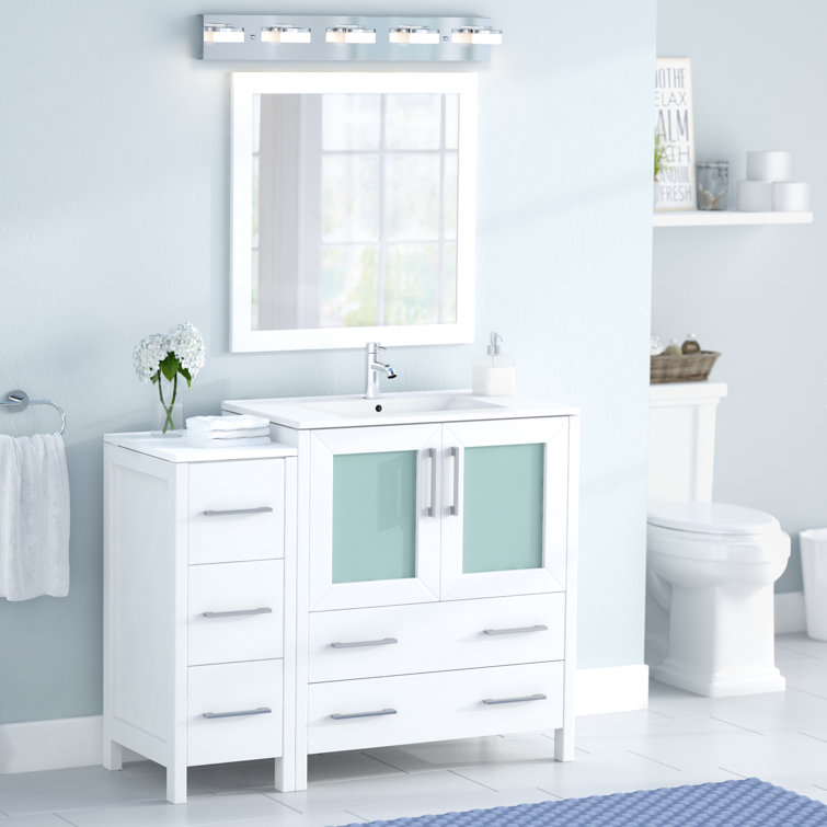 Wade Logan® Karson 42" Single Bathroom Vanity Set with Mirror & Reviews